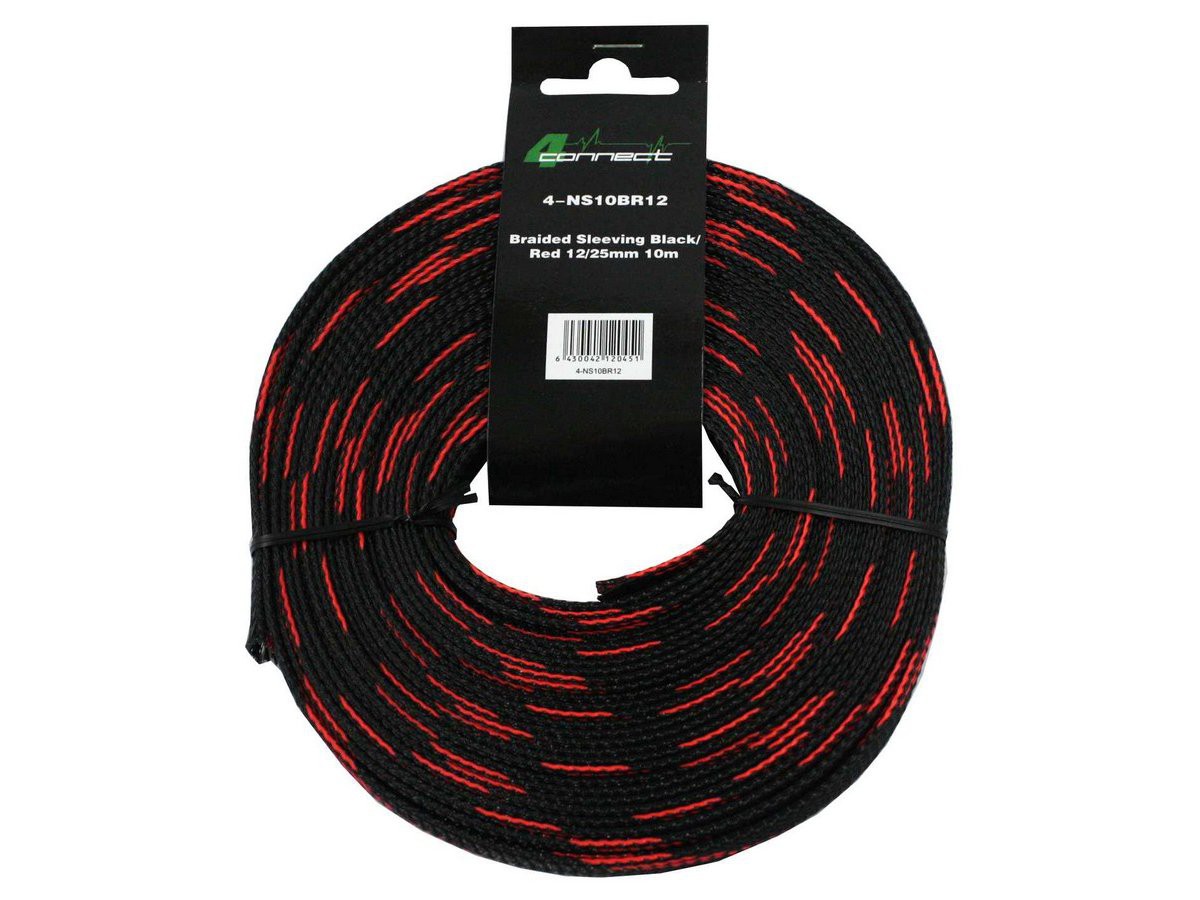 FOUR Connect 4-NS10BR12 nylon sock red black 12/25mm 10m