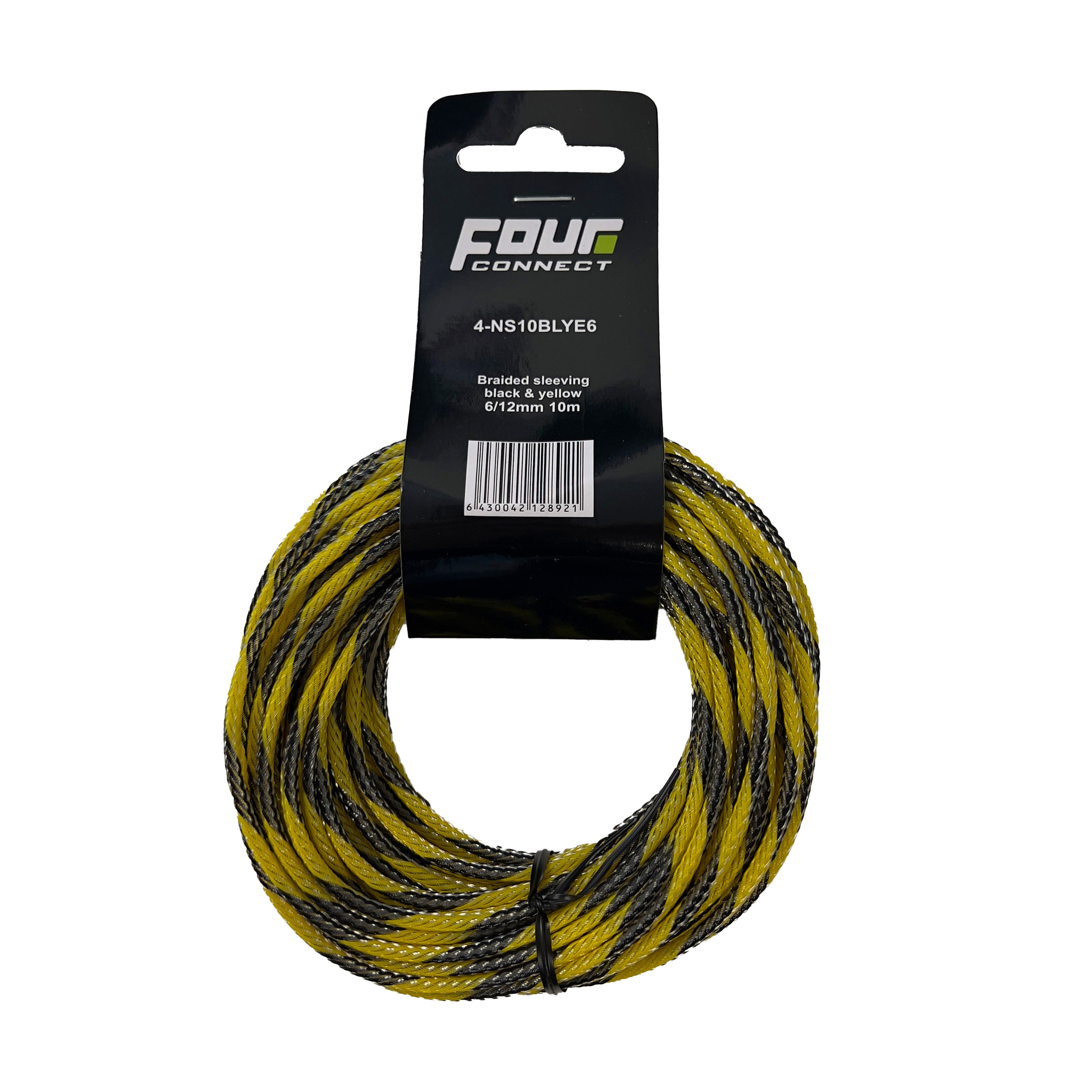 FOUR Connect 4-NS10BLYE6 nylon sock black-yellow 6/12mm 10m