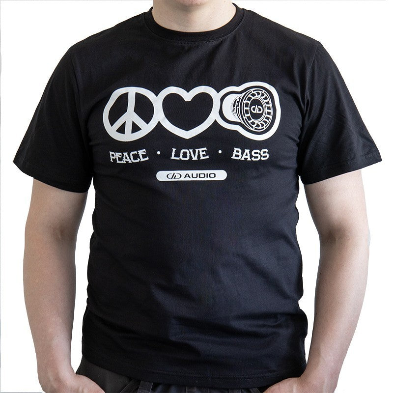 DD AUDIO T-shirt Peace, Love, Bass (S-XXXL)