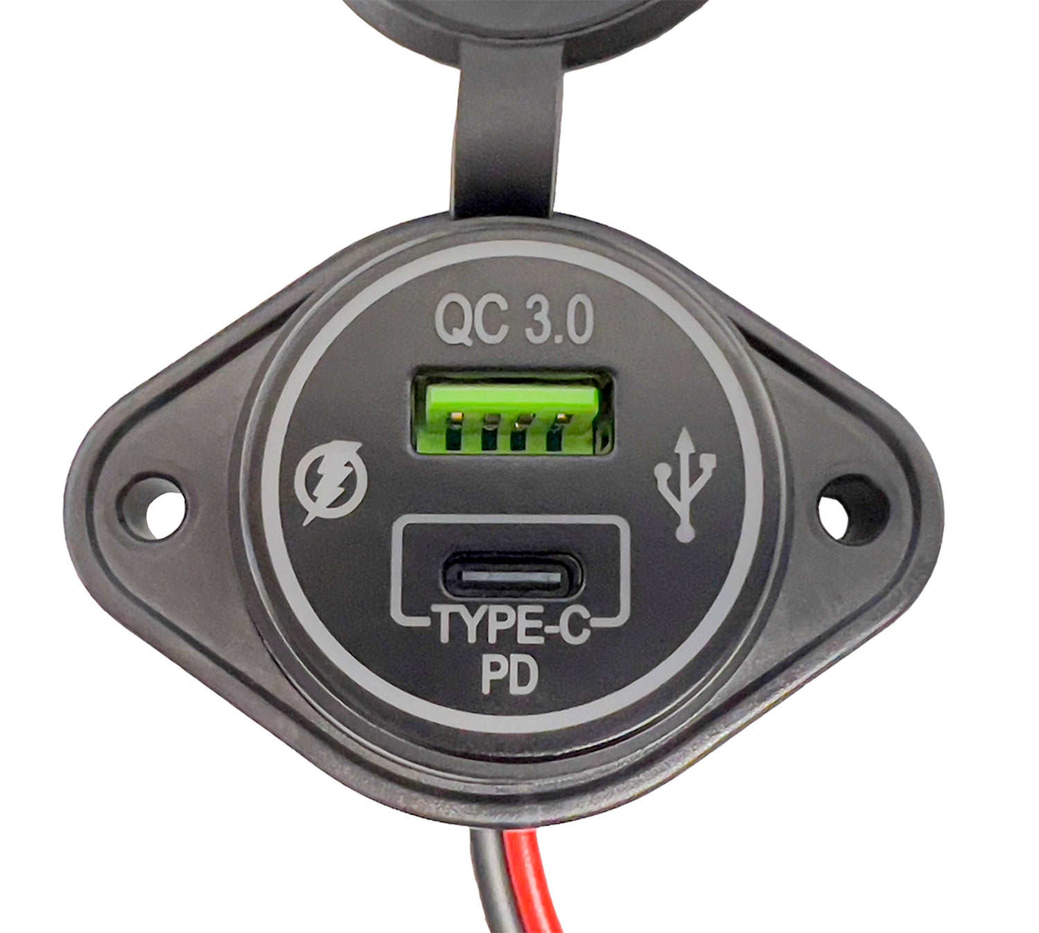 FOUR Connect 4-600163 vedenpitävä USB-C/A Virta-adapteri /USB TYPE-C +PD