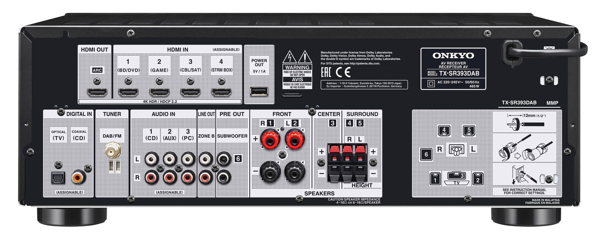 Onkyo TX-SR393 5.2 AV Amplifier
