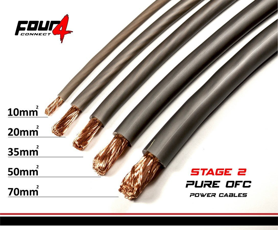 FOUR Connect 4 - 800212 STAGE2 10mm2 OFC - virtakaapeli harmaa 50m - Audiokauppa.fi