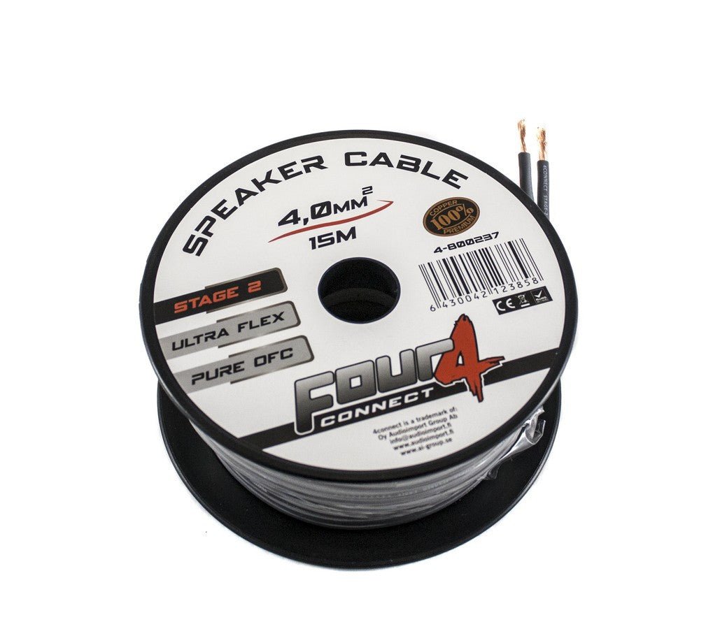 FOUR Connect 4 - 800237 STAGE2 OFC - kaiutinkaapeli 2x4.0mm2 minikela 15m - Audiokauppa.fi