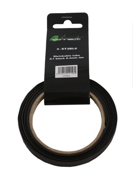 FOUR Connect 4 - ST3BL6 kutistesukka, 2:1 musta 6.4mm 3m - Audiokauppa.fi