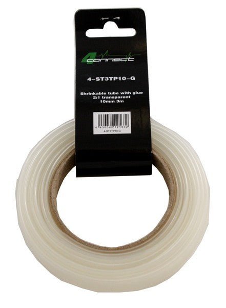 FOUR Connect 4 - ST3TP10 - G kutistesukka liimalla, 2:1 kirkas 10mm 3m - Audiokauppa.fi