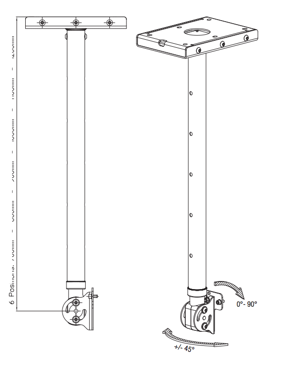 Genelec 8000 - 444 pitkä kattoteline, säädettävä - Audiokauppa.fi