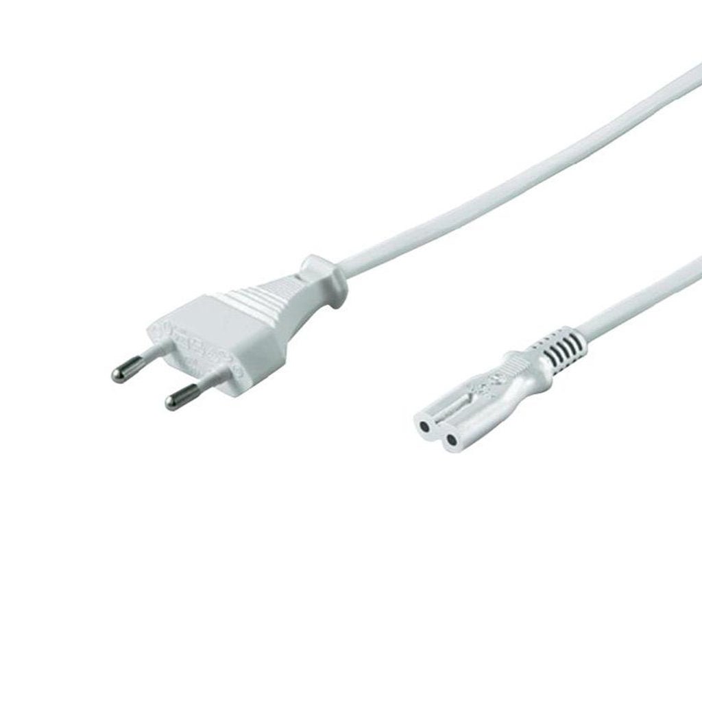 IEC C7virtakaapeli, valkoinen, 1.5m. - Audiokauppa.fi