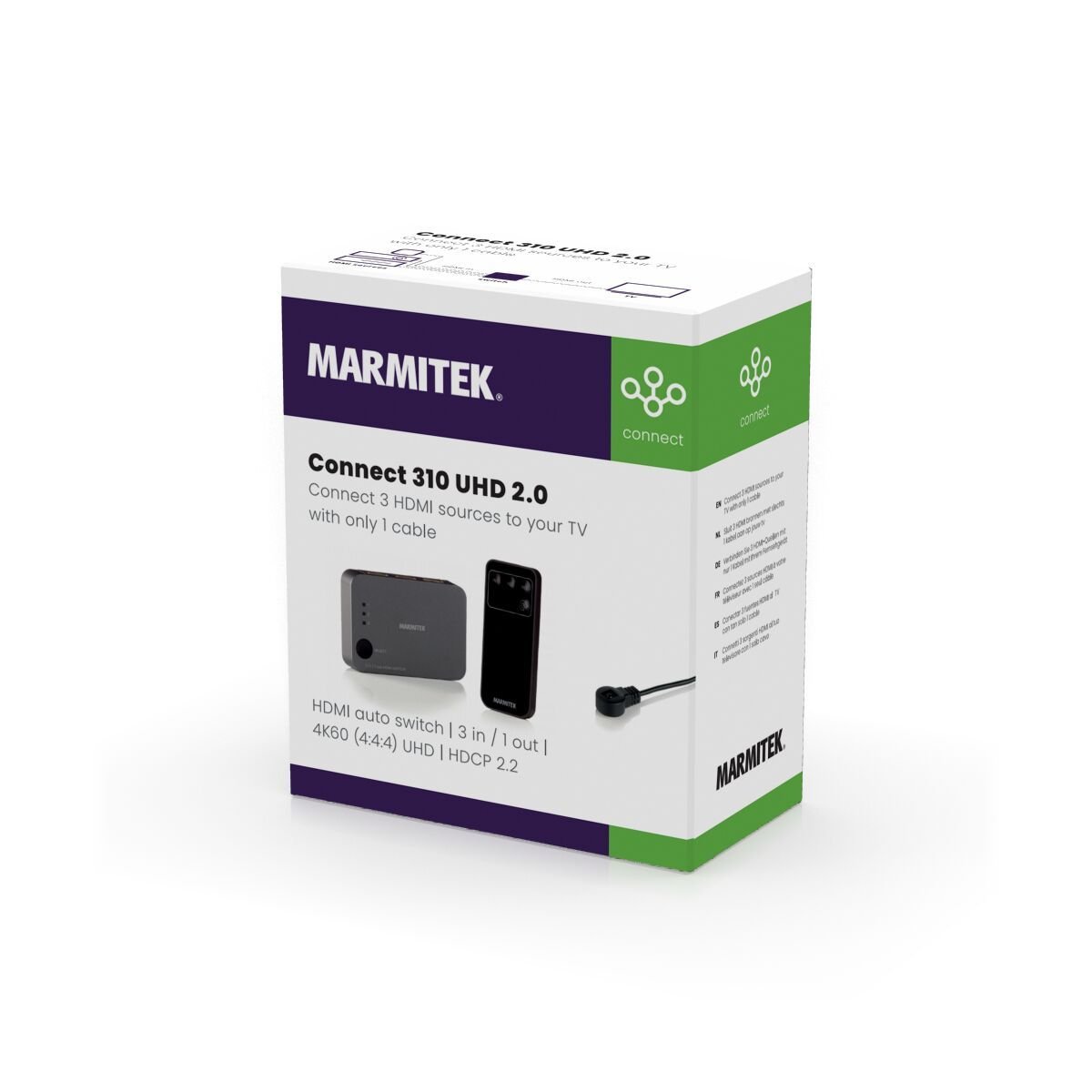 Marmitek Connect 310 UHD 2.0 HDMI - Kytkin - Audiokauppa.fi
