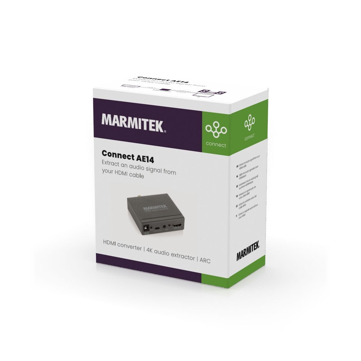 Marmitek Connect AE14 ARC HDMI > HDMI + optinen audio - erotin - Audiokauppa.fi