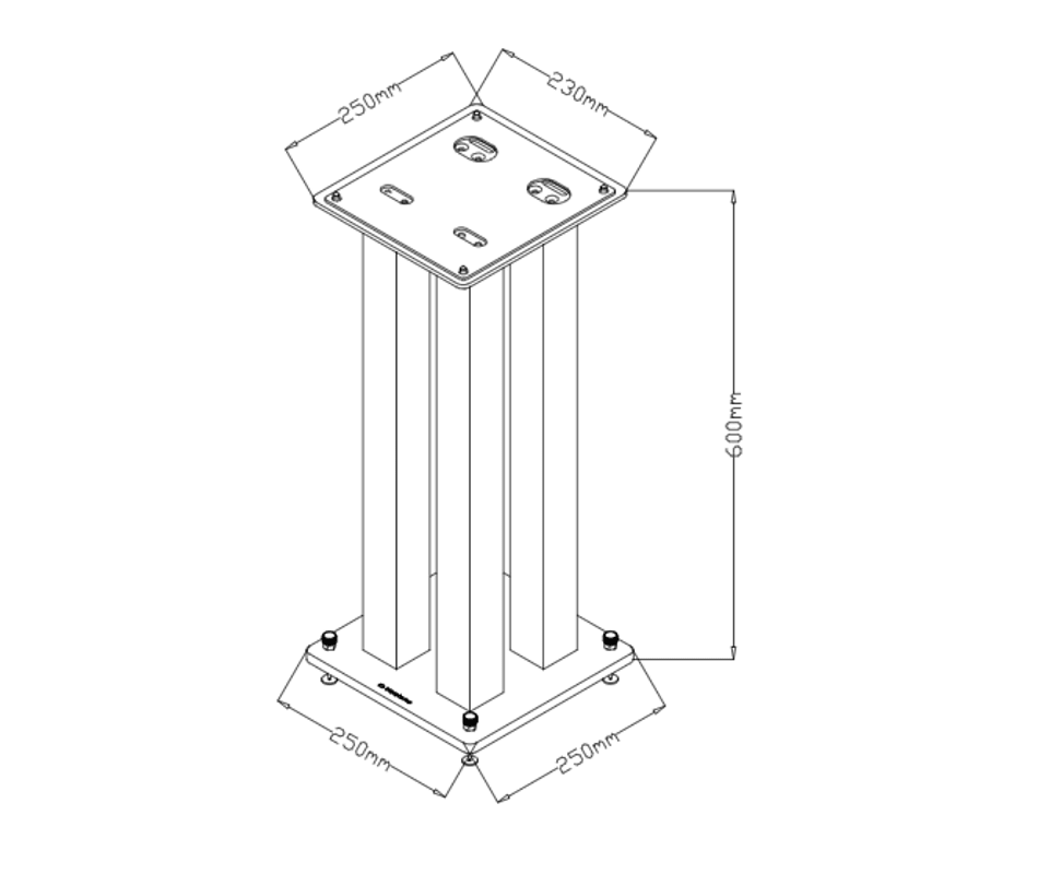 NorStone Stylum Square kaiutinjalustat - Audiokauppa.fi