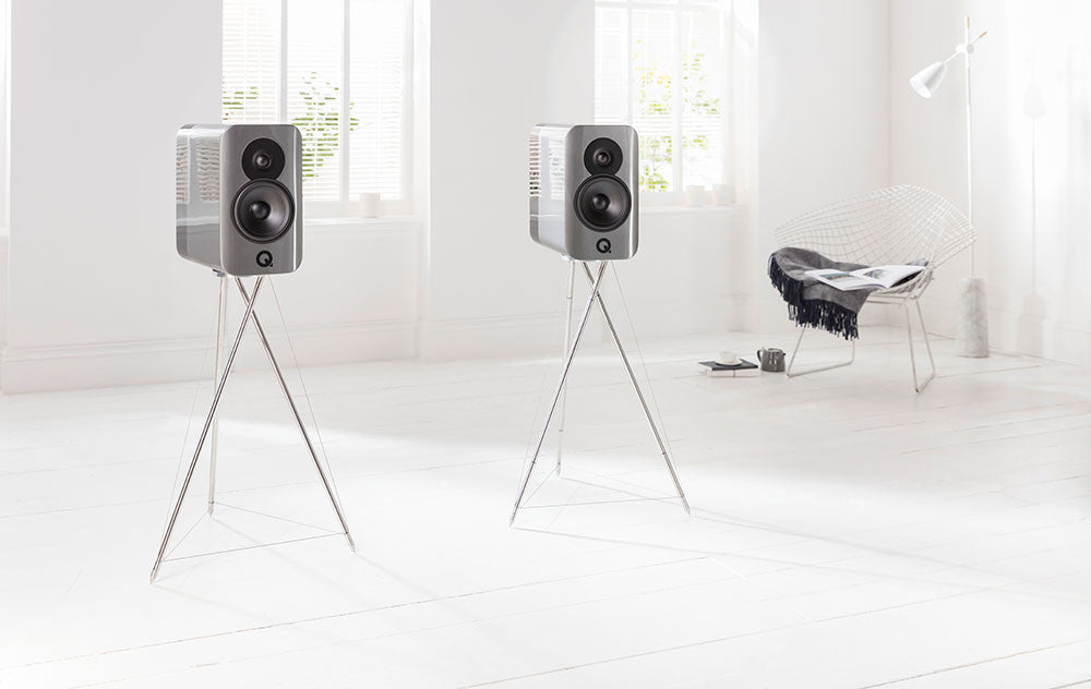 Q Acoustics Concept 300 pair of pedestal speakers