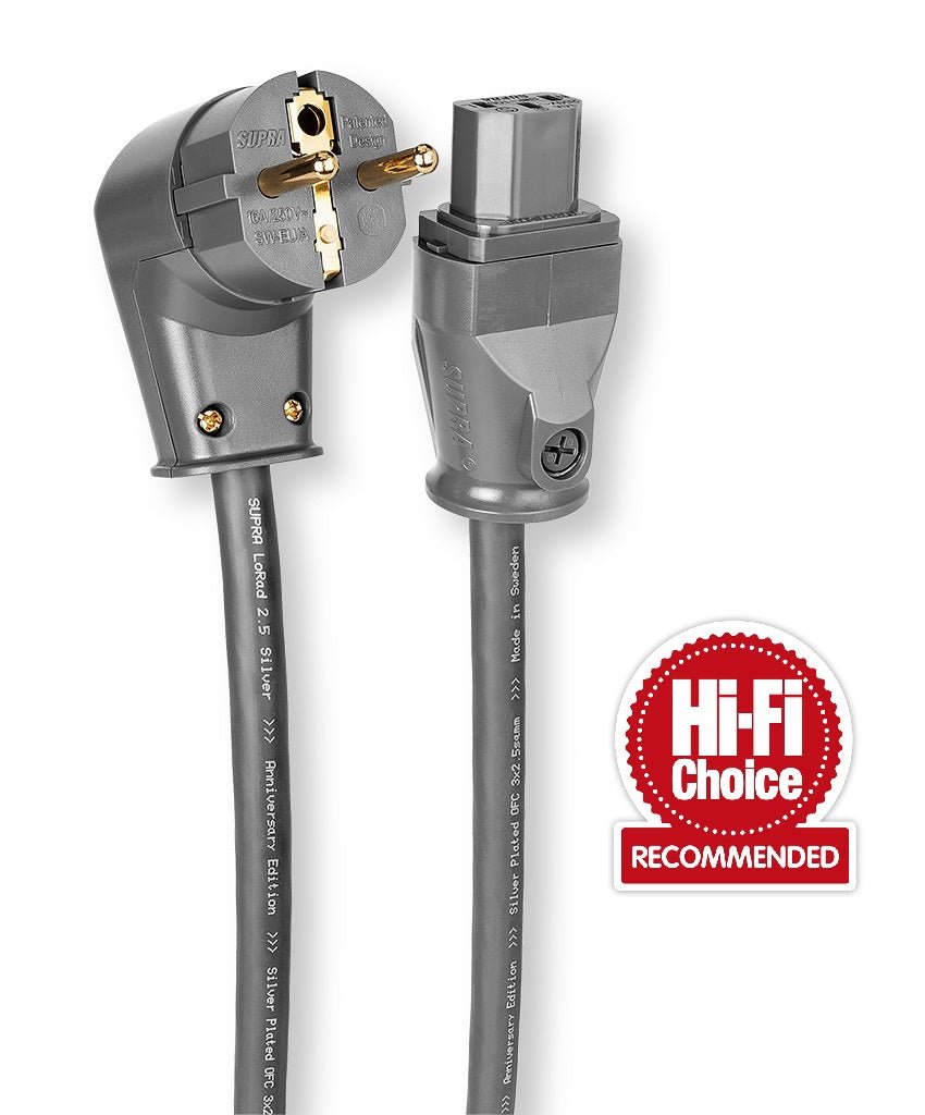 Supra LORAD SPC 2.5 mm2 virtajohto kulmalla - Audiokauppa.fi