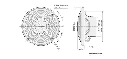 Pioneer 20 cm 2-way moisture-resistant car speaker TS-MR2040