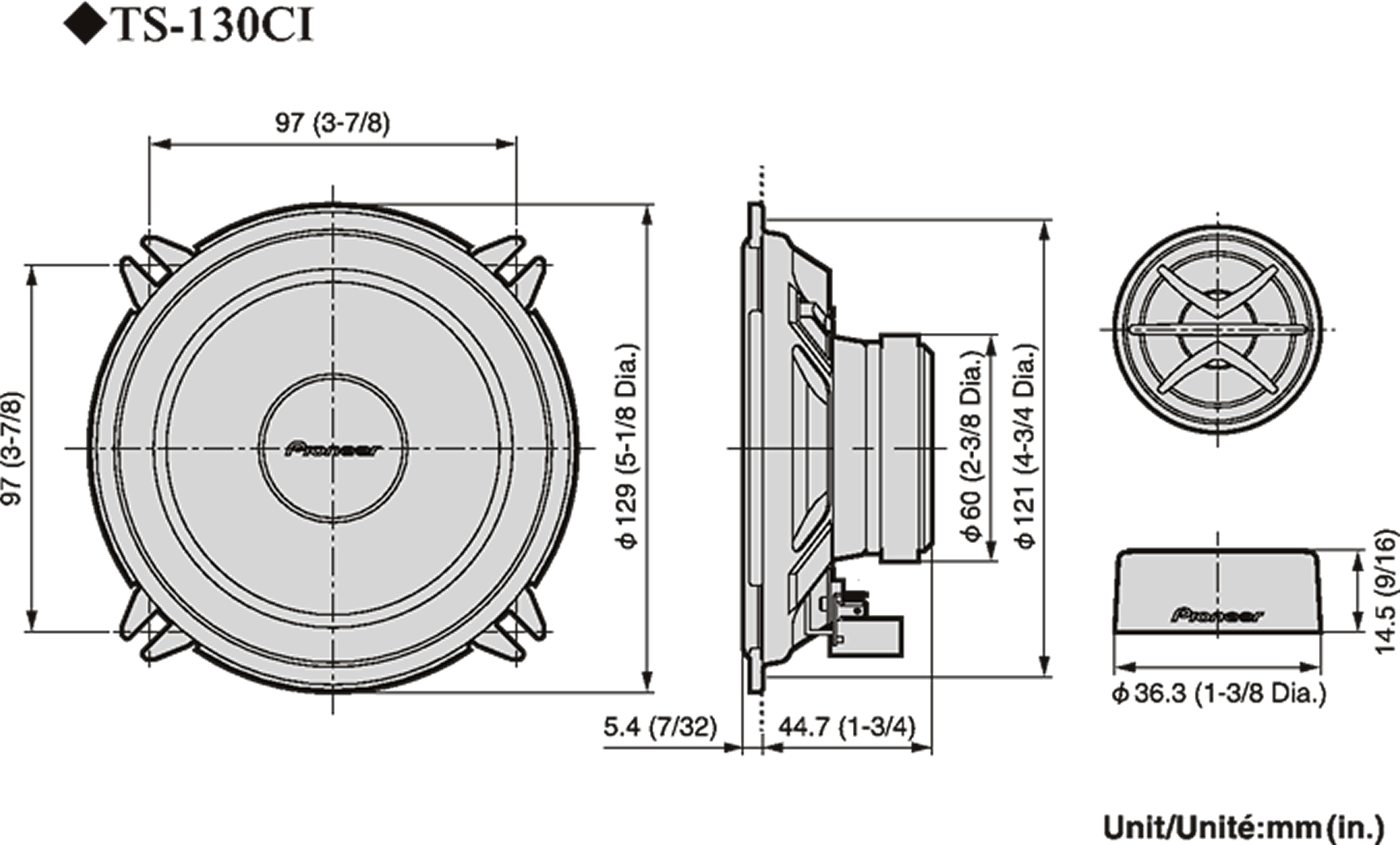 Pioneer 13cm 2-TIE ERILLISSARJA TS-130Ci